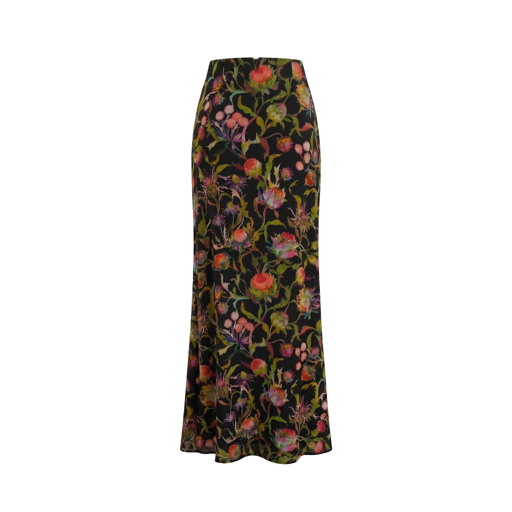 Rosamund Skirt in Rainbow Thistle Silk Chiffon
