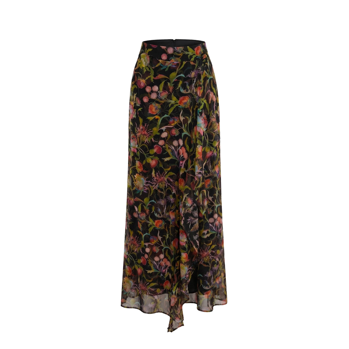 Rosamund Skirt in Rainbow Thistle Silk Chiffon