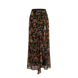 Rosamund Skirt in Rainbow Thistle Silk Chiffon