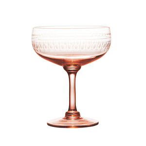 Rose Cocktail Glasses With Ovals Design, Set of 4