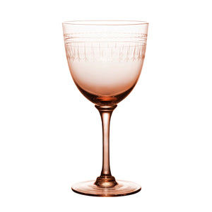 Rose Wine Glasses With Ovals Design, Set of 4