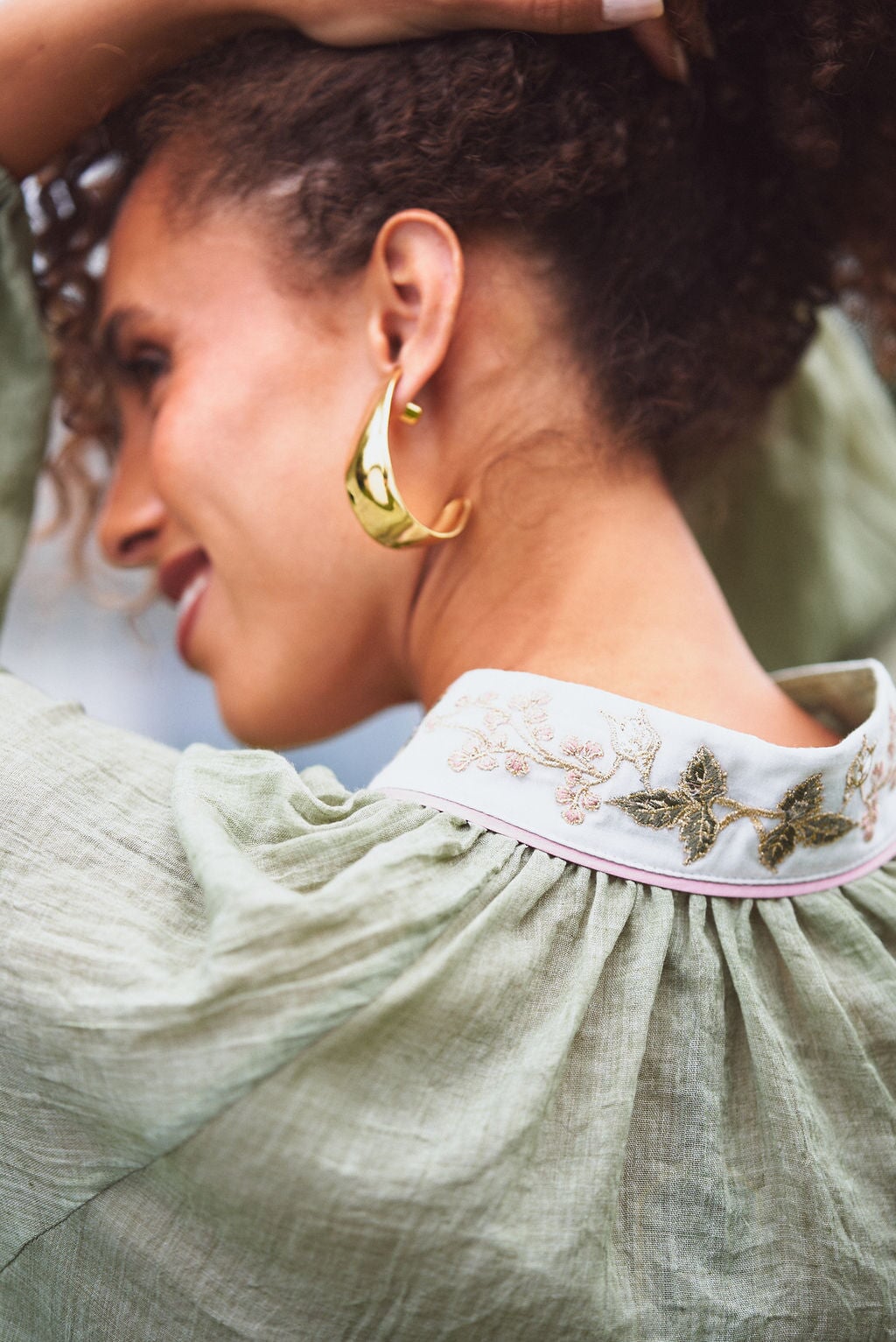 Ivy Blouse - Light Green Tops - Blouse OVER THE MOON 
