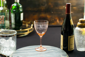 Rose Wine Glasses With Ovals Design, Set of 4
