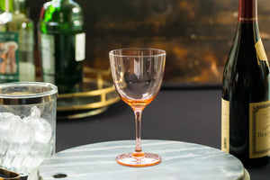Rose Wine Glasses With Stars Design, Set of 4