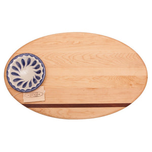 Oval Dip Board with Ceramic Bowl