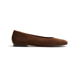 Roux Ballet Flat in Brown Suede