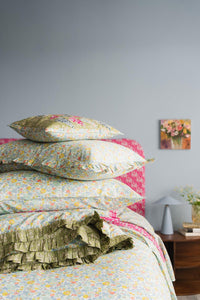 Reversible Ruffle Edge Heirloom Quilt made with Liberty Fabric BETSY SAGE & CAPEL PISTACHIO - Coco & Wolf