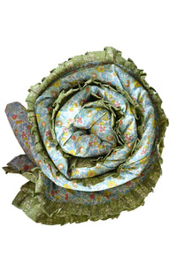 Reversible Ruffle Edge Heirloom Quilt made with Liberty Fabric BETSY SAGE & CAPEL PISTACHIO - Coco & Wolf