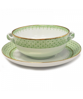 APPLE LACE CREAM SOUP & SAUCER