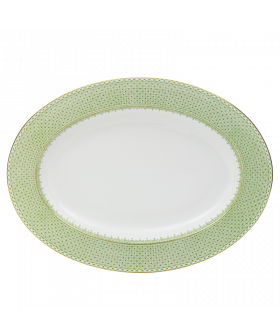 APPLE GREEN LACE OVAL PLATTER