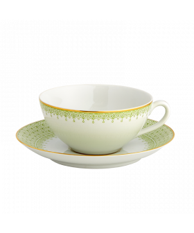 APPLE GREEN LACE COUP CUP & SAUCER,SINGLE