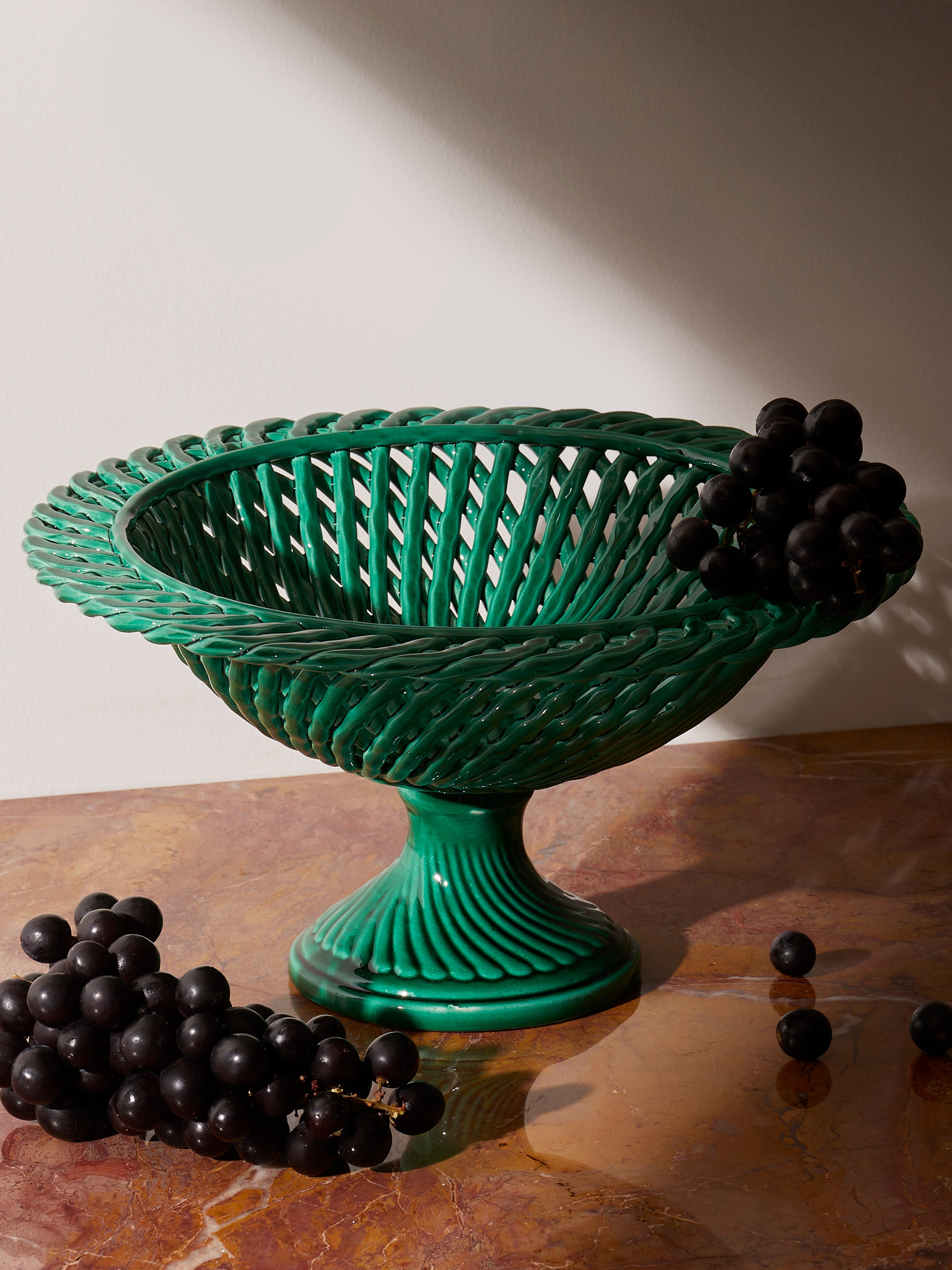 1950s Vallauris Braided Ceramic Bowl