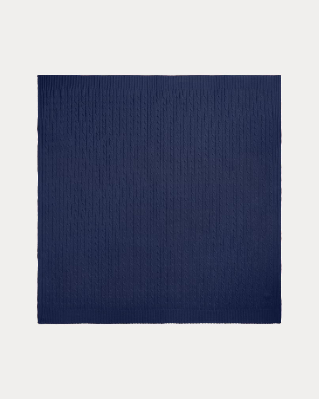 Cable Cashmere Throw Blanket in Navy