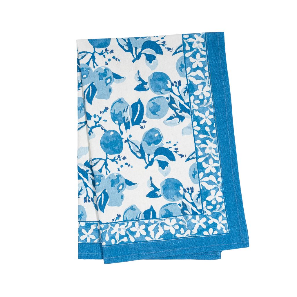 Citron Tea Towels in Bleu, Set of 3