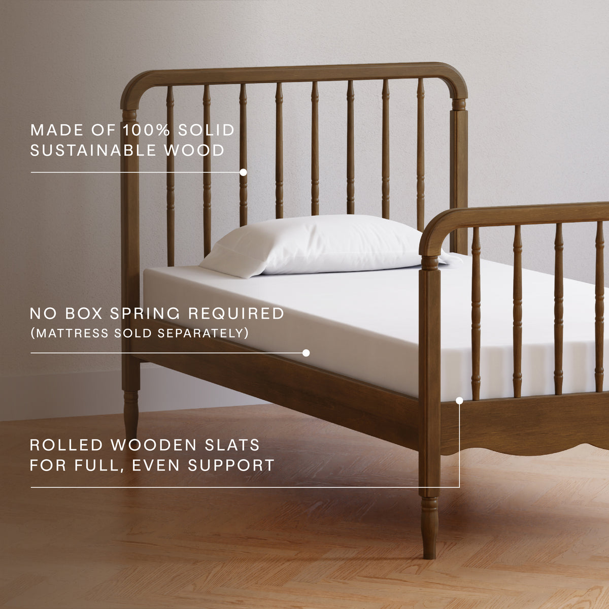 Liberty Spindle Twin Bed in Natural Walnut
