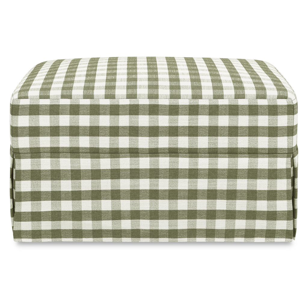 Crawford Gliding Ottoman in Moss Green Gingham