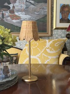 Small Seagrass Shade Cover Scalloped in Gold-Saffron