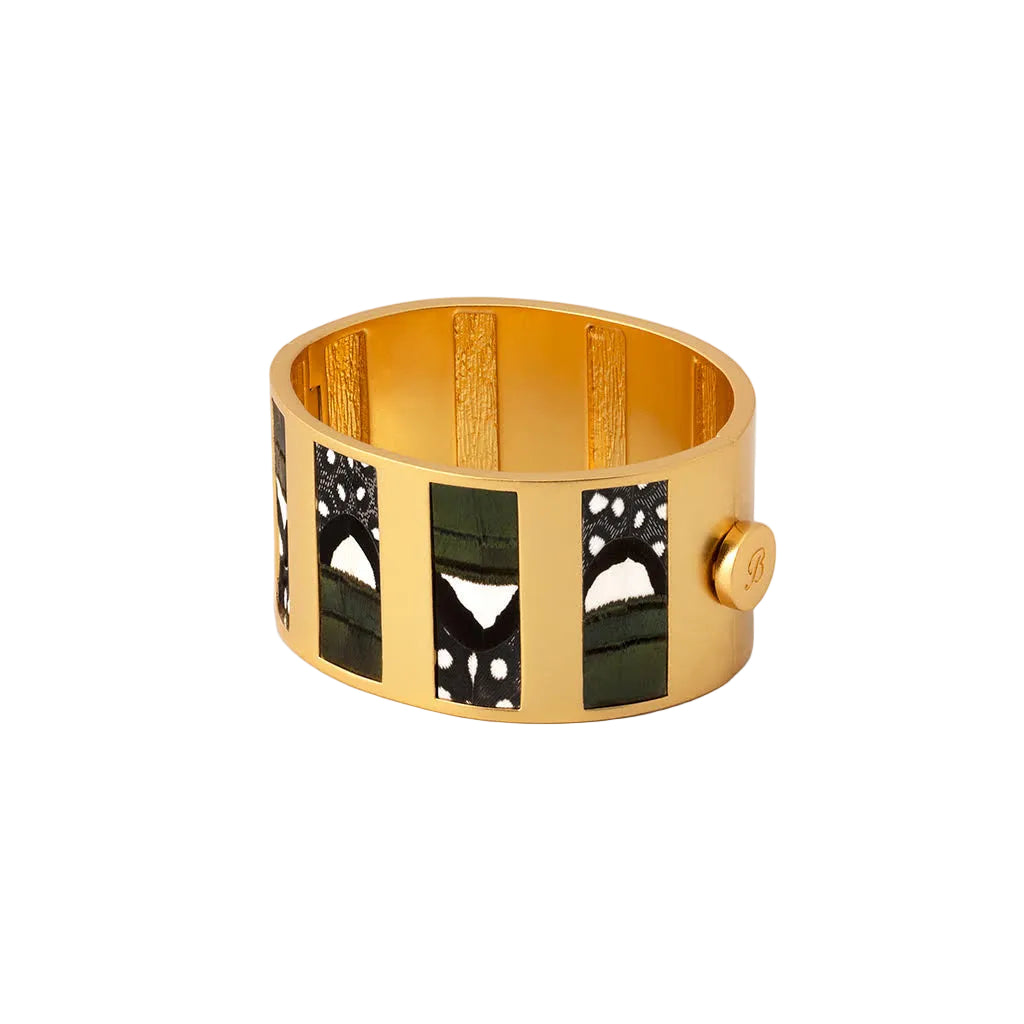 Sage Striped Hinge Cuff