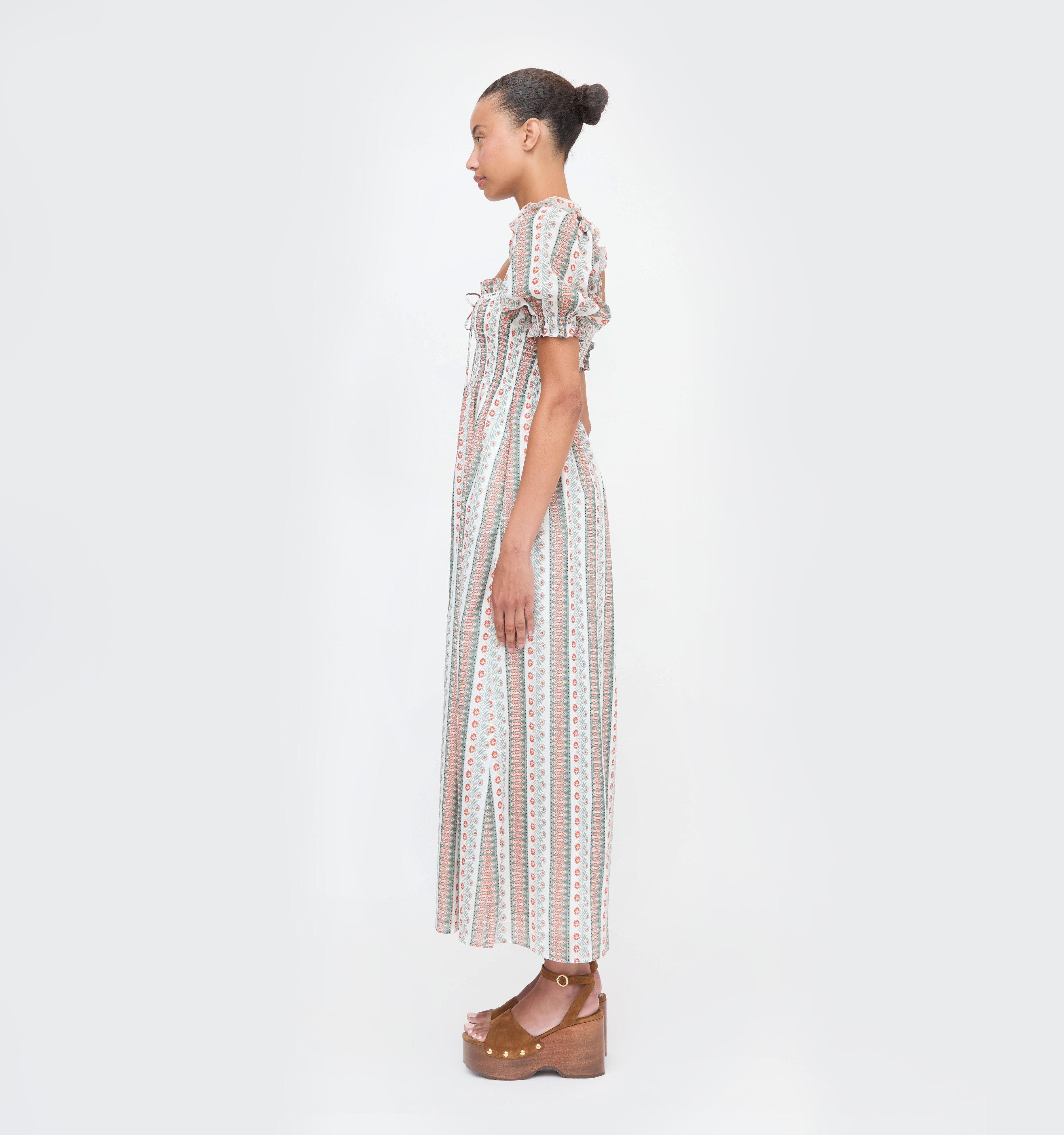 The Scarlett Nap Dress in Cosmos Floral Stripe | Over The Moon