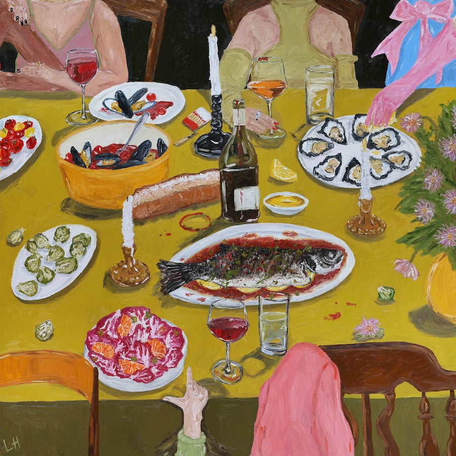 "seafood end of the table" by Libby Haines