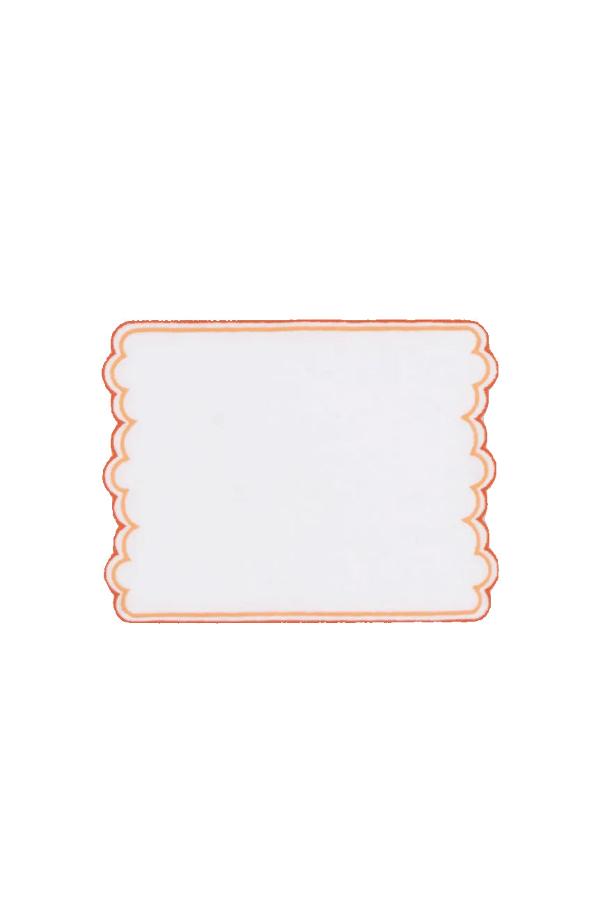 Escama Cocktail Napkins in Orange, Set of 6