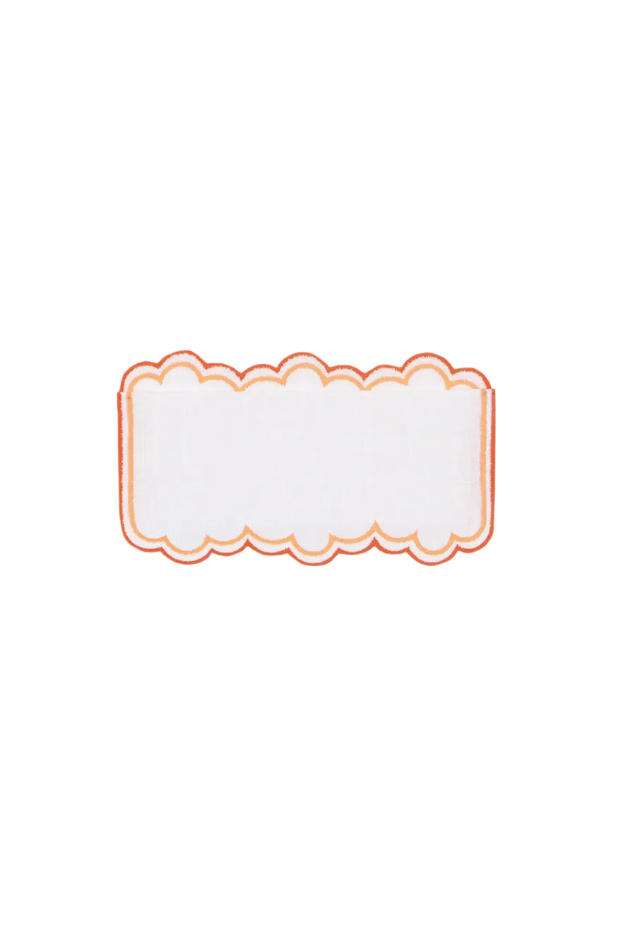 Escama Cocktail Napkins in Orange, Set of 6