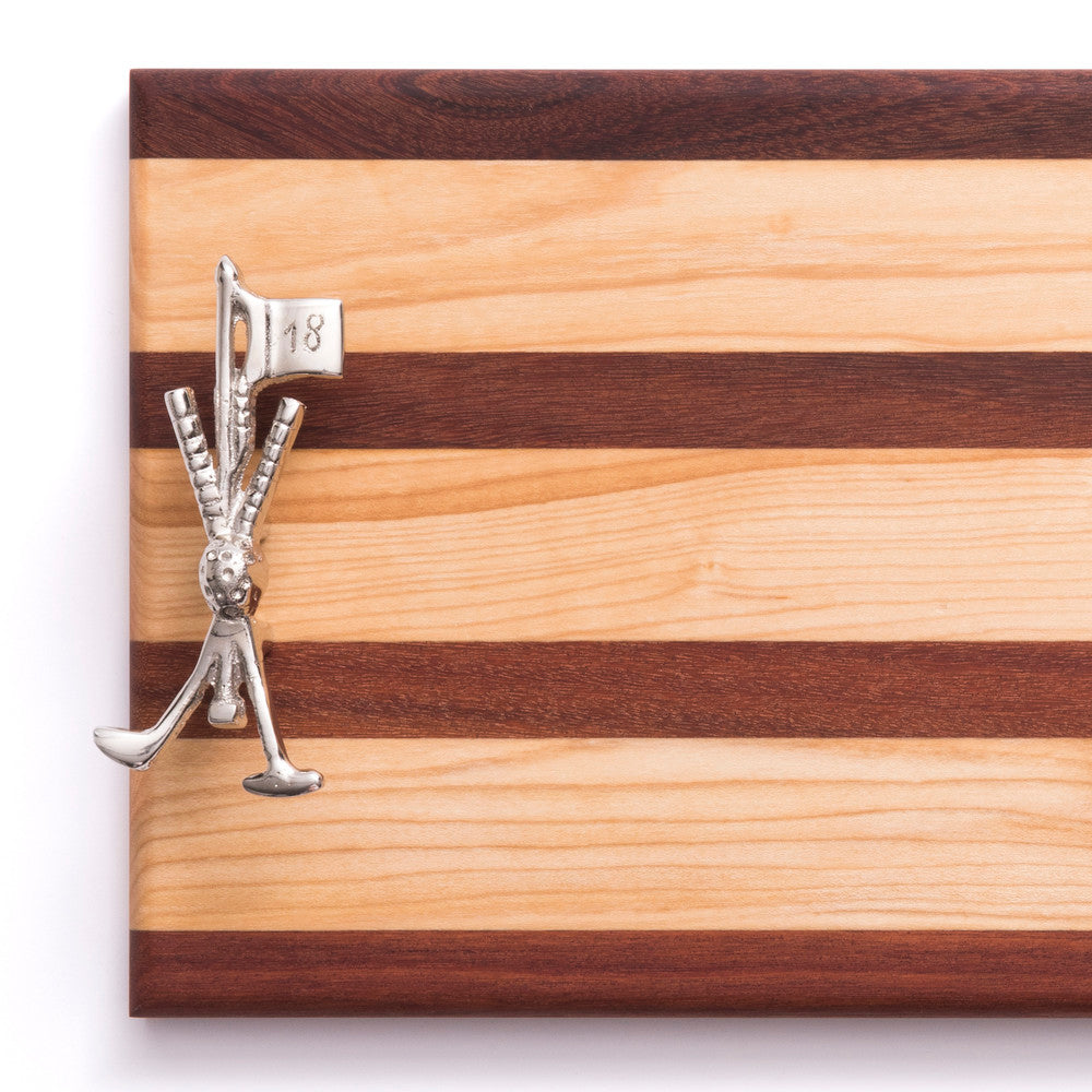 Golf Club and Flag Double Handle Serving Board