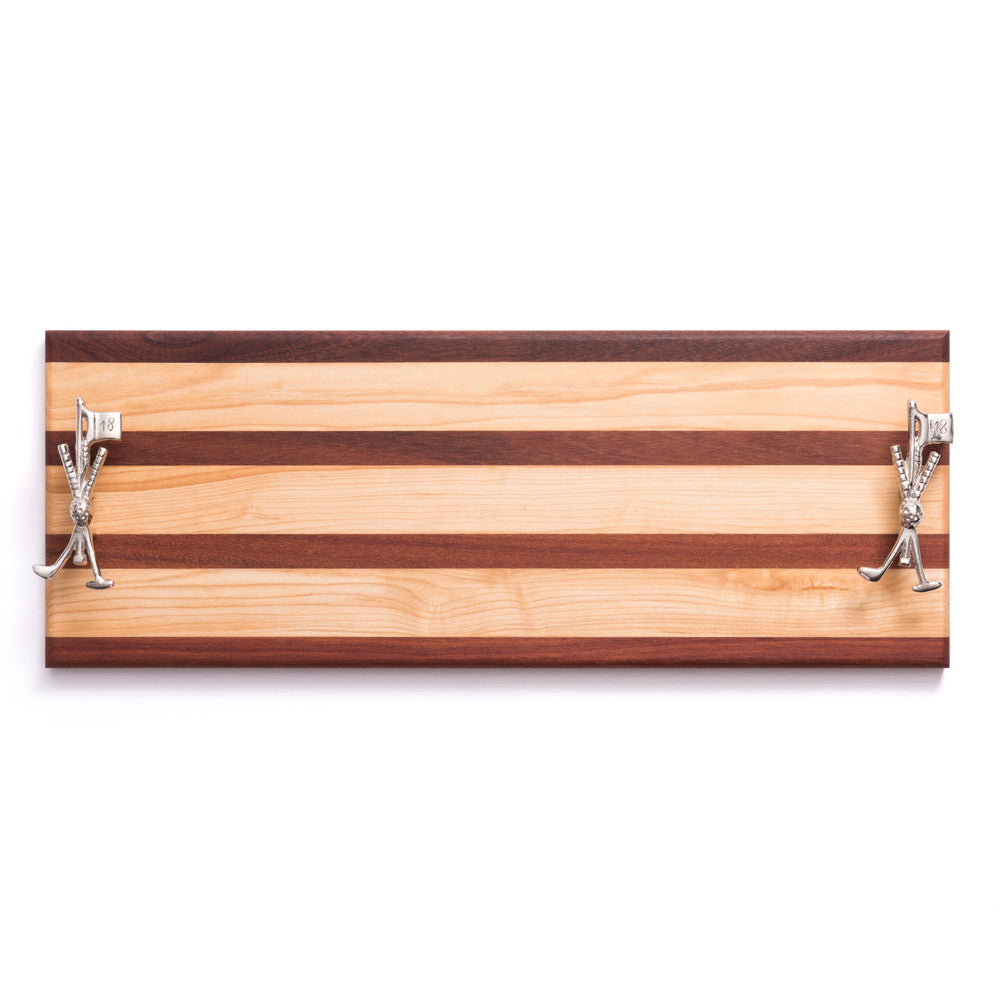 Golf Club and Flag Double Handle Serving Board