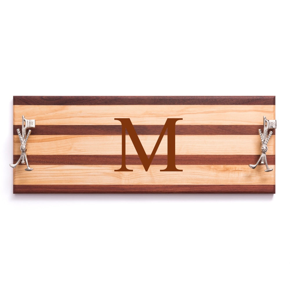 Golf Club and Flag Double Handle Serving Board