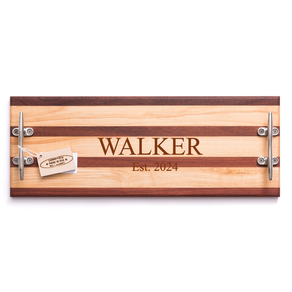 Nautical Cleat Double Handle Serving Board