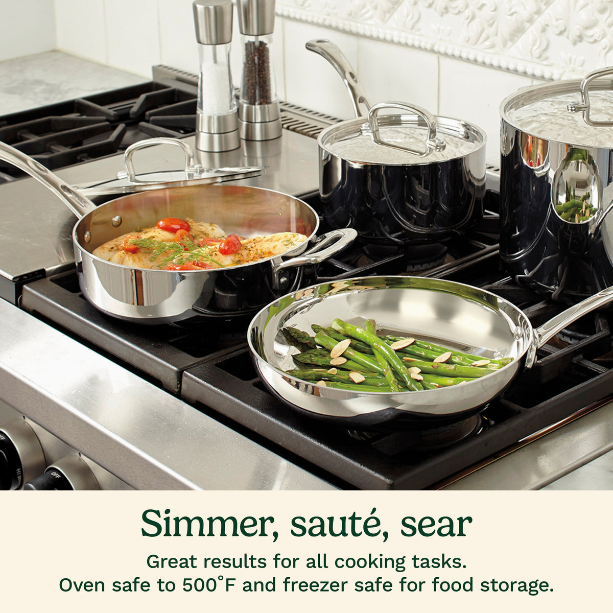French Classic Tri-Ply Stainless Cookware 10-Piece Set in Stainless Steel