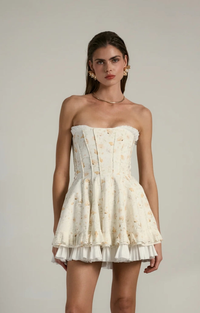 V. Chapman x Kristopher Brock Mallorca Dress in Orange Poppy Print
