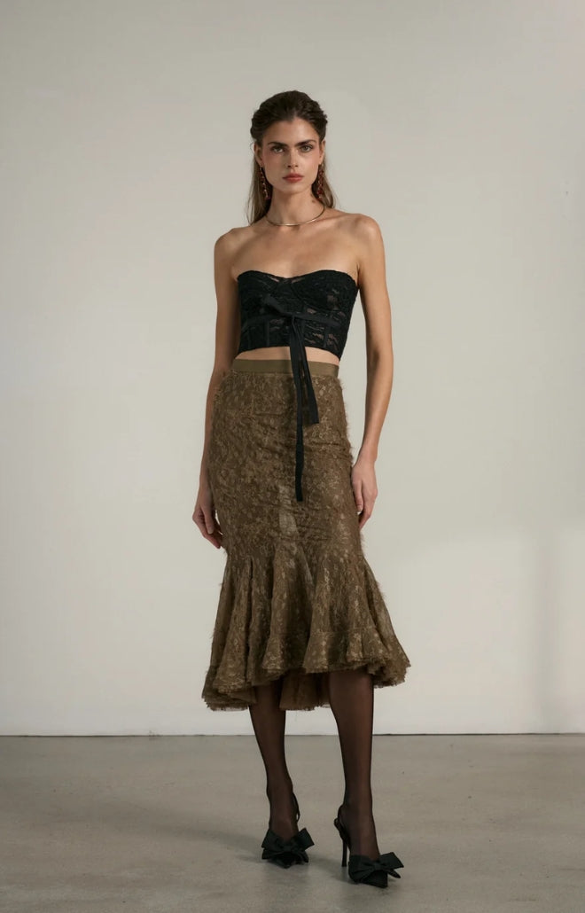 V. Chapman x Kristopher Brock Totana Top in Black Lace