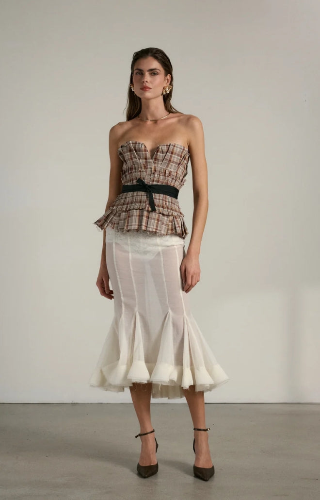 V. Chapman x Kristopher Brock Zapillo Skirt in Eggshell