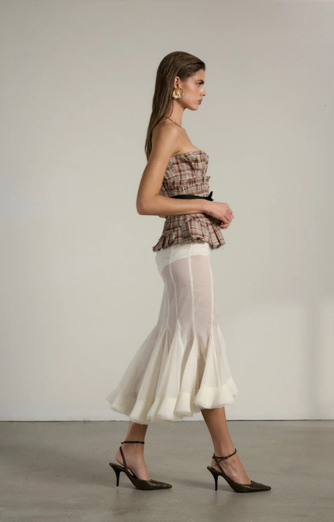 V. Chapman x Kristopher Brock Zapillo Skirt in Eggshell