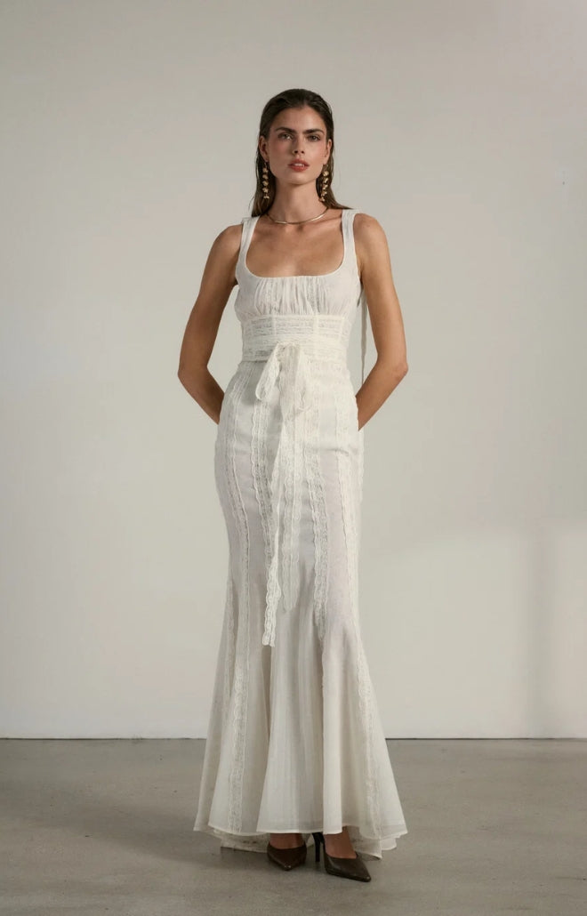 V. Chapman x Kristopher Brock Seville Dress in Eggshell