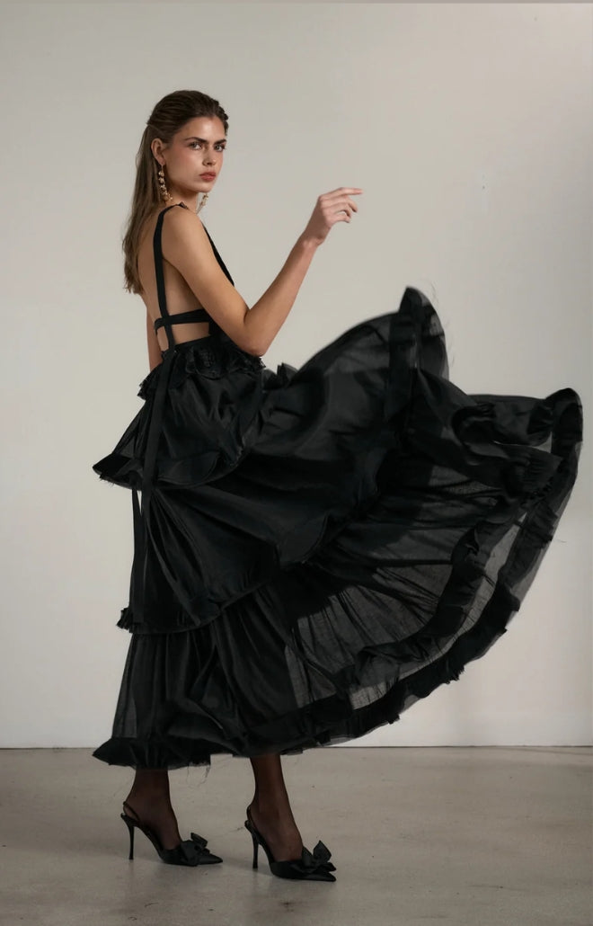 V. Chapman x Kristopher Brock Valencia Dress in Black