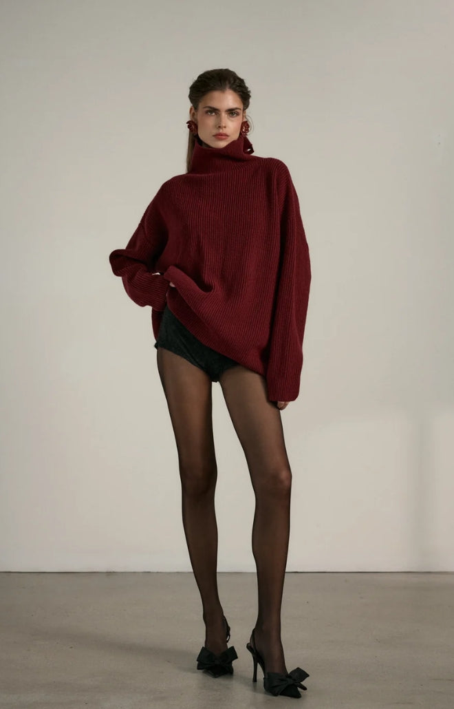 V. Chapman x Kristopher Brock Petra Sweater in Red Wine