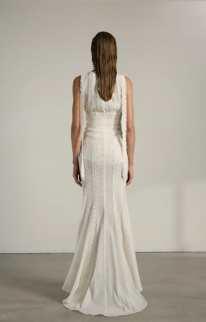 V. Chapman x Kristopher Brock Seville Dress in Eggshell