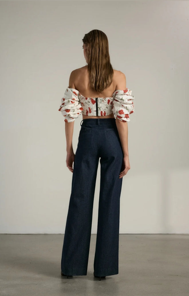 V. Chapman x Kristopher Brock Cadiz Top in Red Poppy Print