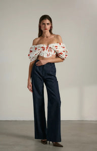 V. Chapman x Kristopher Brock Cadiz Top in Red Poppy Print