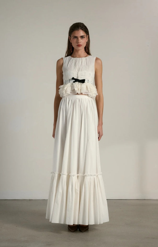 V. Chapman x Kristopher Brock San Sebastian Skirt in White