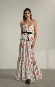 V. Chapman x Kristopher Brock San Sebastian Skirt in Red Poppy Print