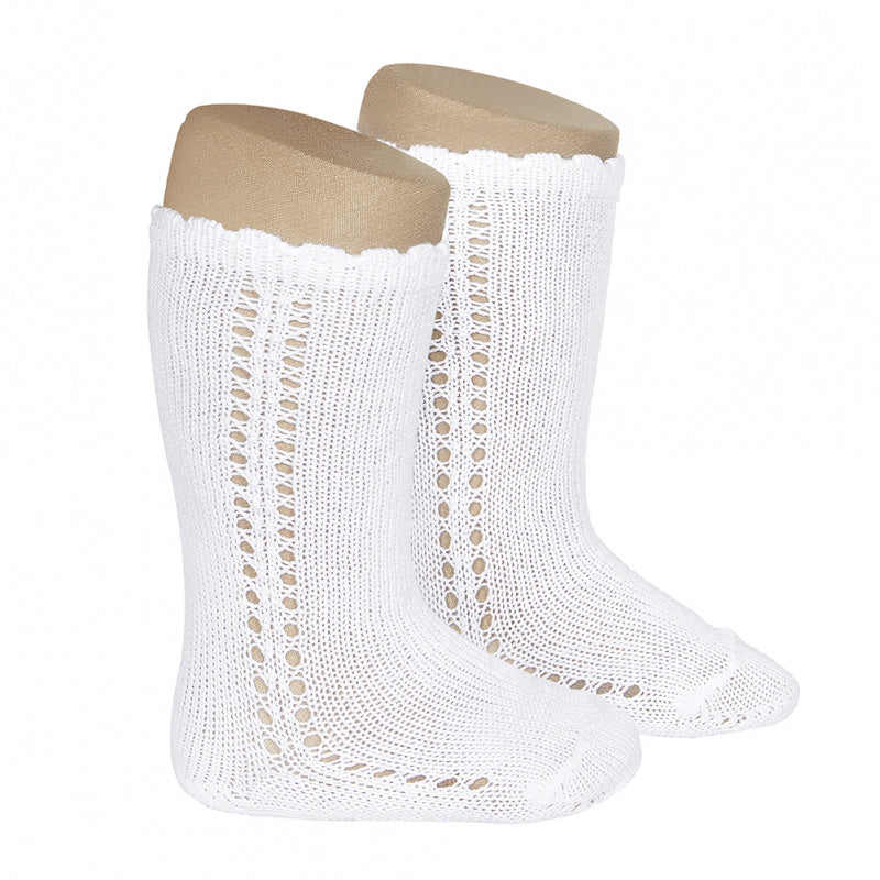 Condor® Crochet Knee Sock - White