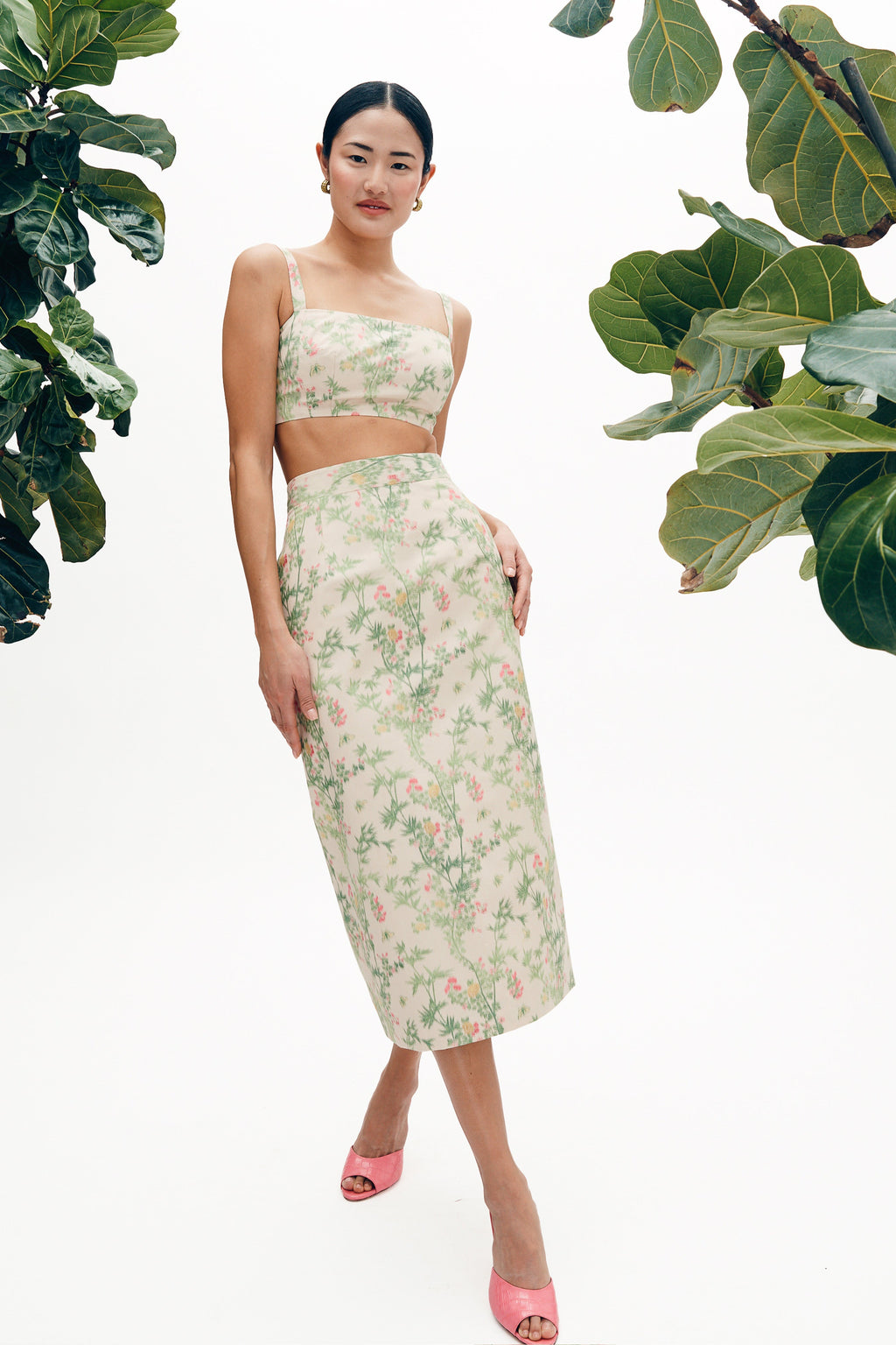 MAE x Scalamandré Sienna Skirt in Jardin De Chine