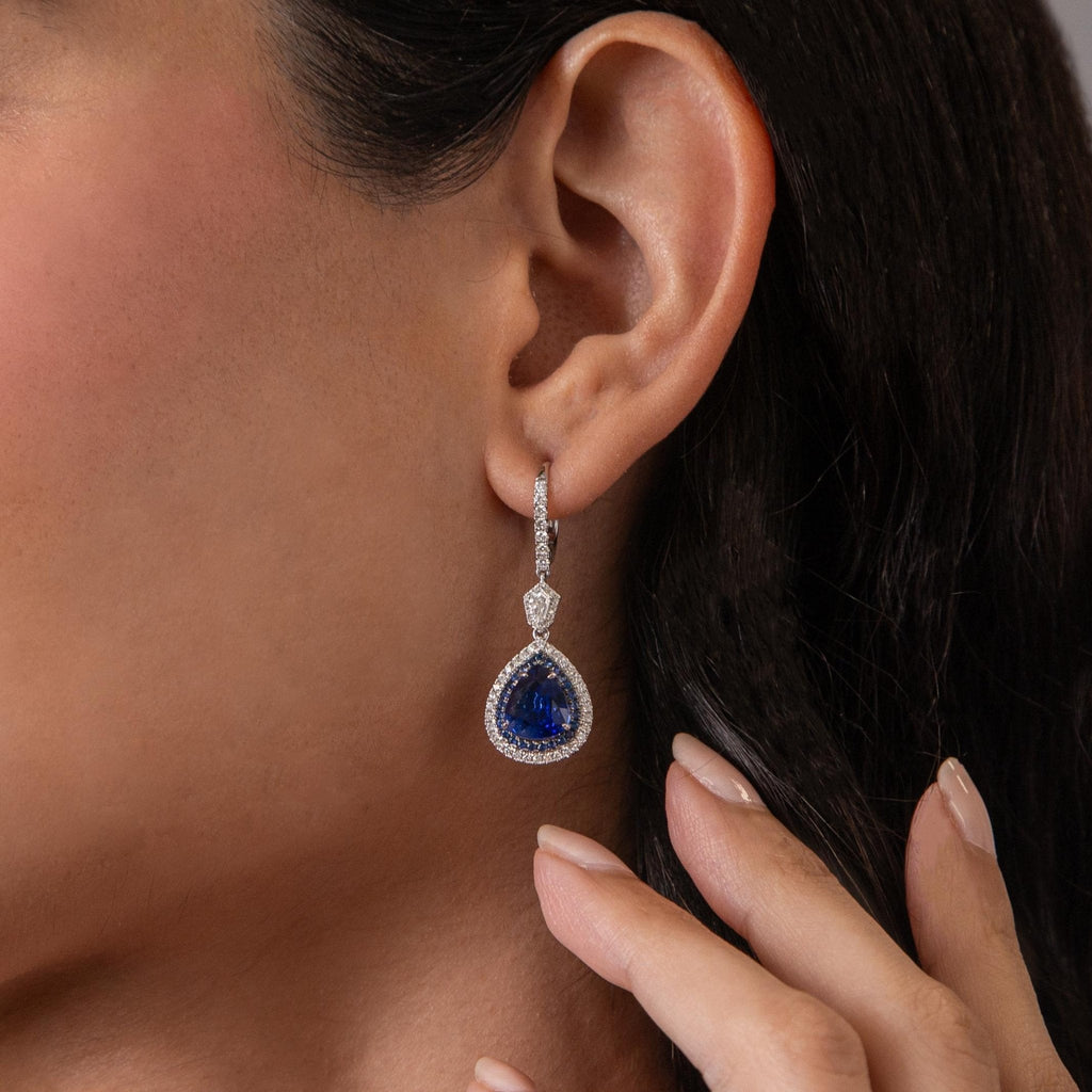 Silla Blue Sapphire Drop Earrings - Jewelry - RUCHI New York