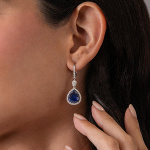 Silla Blue Sapphire Drop Earrings - Jewelry - RUCHI New York