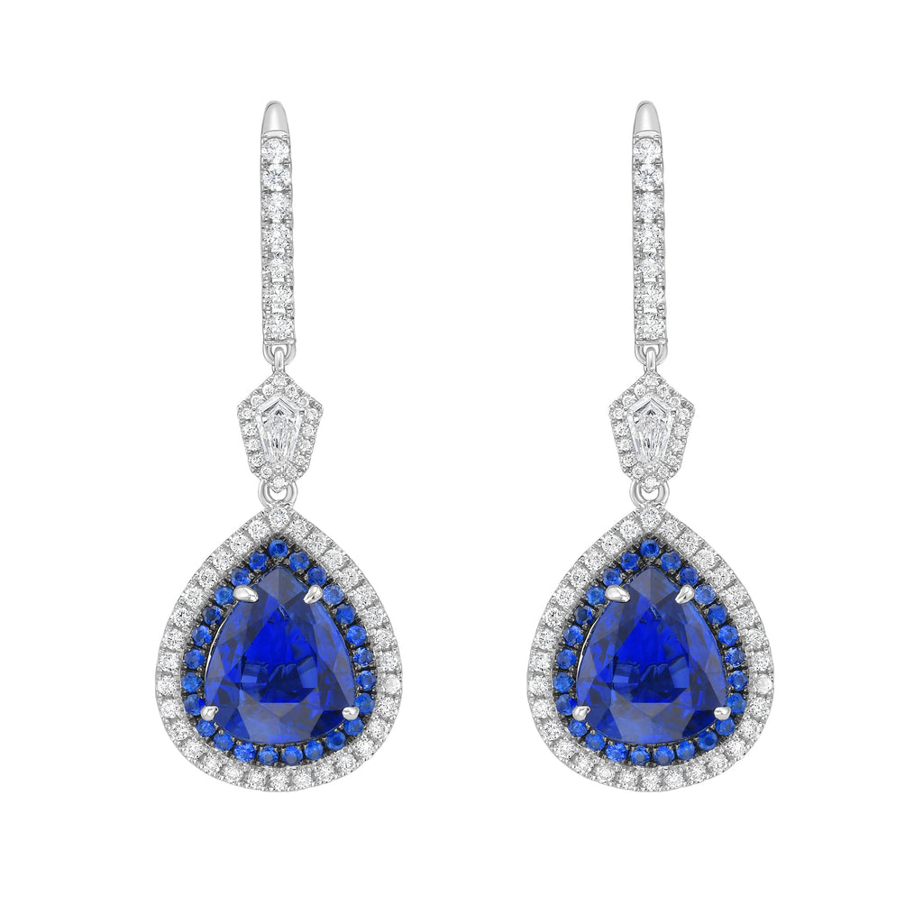 Silla Blue Sapphire Drop Earrings - Jewelry - RUCHI New York