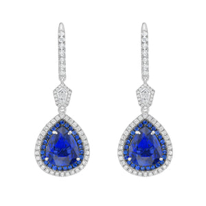 Silla Blue Sapphire Drop Earrings - Jewelry - RUCHI New York