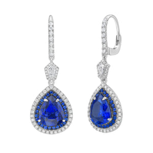Silla Blue Sapphire Drop Earrings - Jewelry - RUCHI New York
